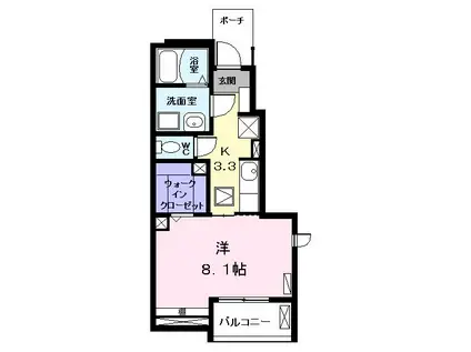 アルモニーやなぎ(1K/1階)の間取り写真