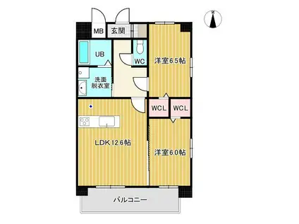 CJ津久礼(2LDK/3階)の間取り写真