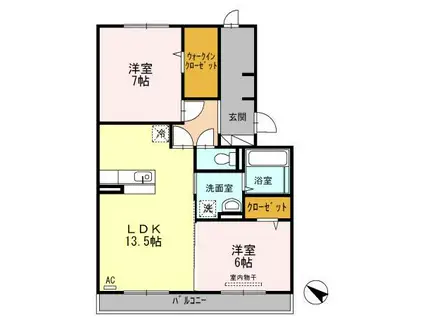 エスペーロ(2LDK/3階)の間取り写真