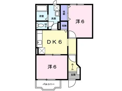 フィールドストーンII(2DK/1階)の間取り写真