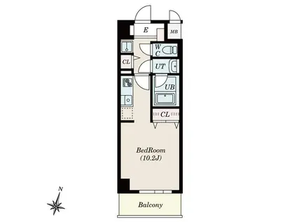 ノヴェル新栄(ワンルーム/9階)の間取り写真