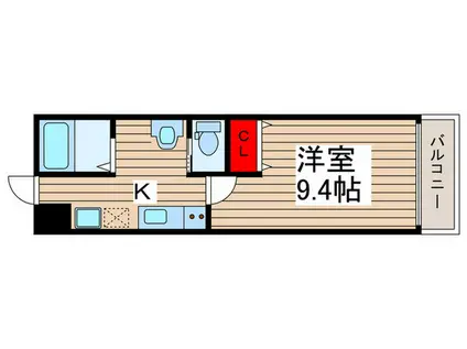 センチュリーオークB(1K/1階)の間取り写真