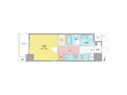 ロイヤルアンコール(1K/4階)の間取り写真