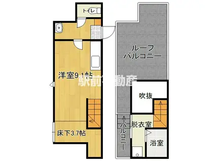 MAISONETIC ADVANCE 伊(ワンルーム/2階)の間取り写真