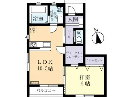 ディアコート香取台A(1LDK/1階)の間取り写真