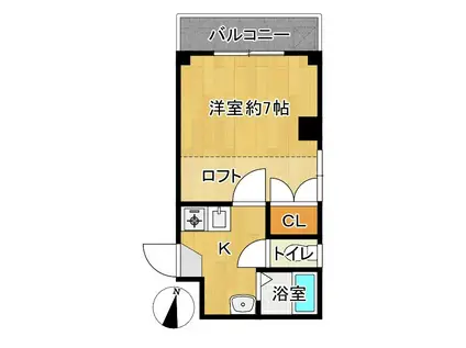 プリマヴェーラ高取(1K/1階)の間取り写真
