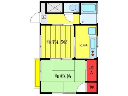 あやめ荘(2K/2階)の間取り写真