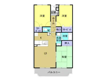 ユーミー八山田(3LDK/2階)の間取り写真