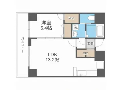 REIOS谷町(1LDK/5階)の間取り写真