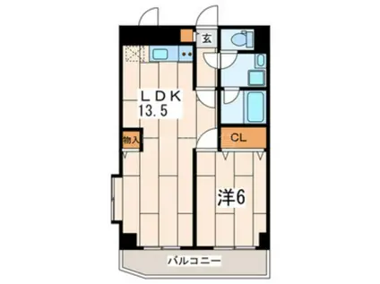 パールハイツ黒川(1LDK/4階)の間取り写真