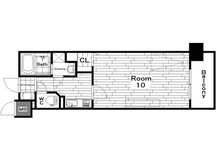 シオン光町(1K/8階)の間取り写真