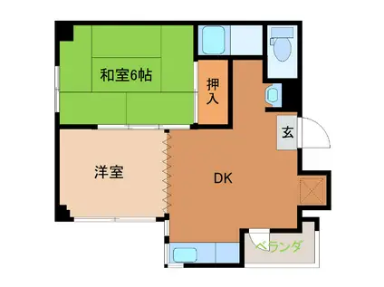 ファイン八千代台(2DK/5階)の間取り写真