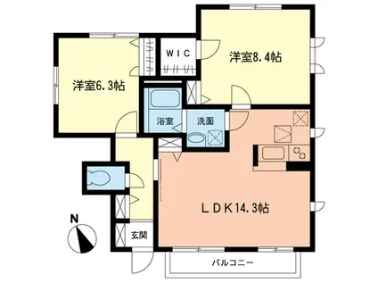 FAIRY VILLA N(2LDK/1階)の間取り写真