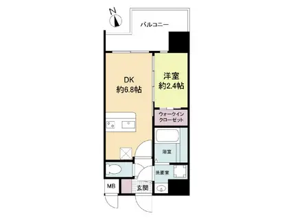 セレニテ難波ミラク弐番館(1DK/7階)の間取り写真