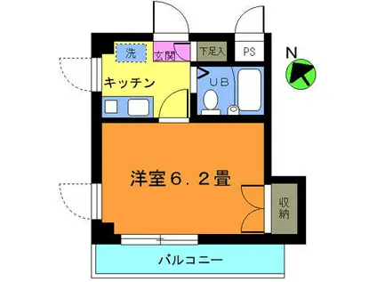 スタシオーネ玉川(1K/3階)の間取り写真