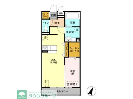 GRANDIR A(1LDK/1階)の間取り写真