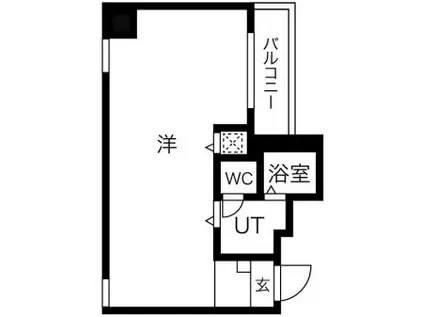 ディアコート船場(1K/9階)の間取り写真