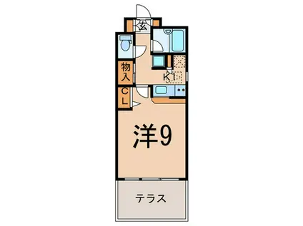 ソレイユ西嶺(1K/1階)の間取り写真