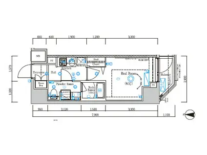 ラフィスタ新小岩II(1K/7階)の間取り写真