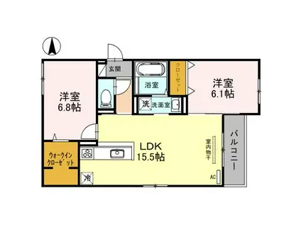 LA SUITE上町台(2LDK/2階)の間取り写真