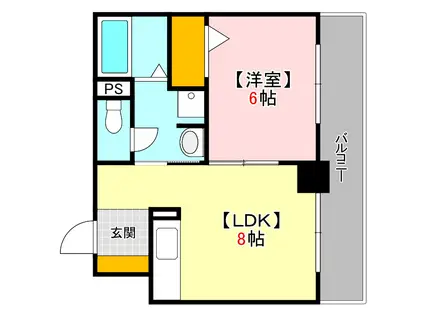 87G コモド中山(1LDK/1階)の間取り写真