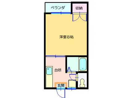 エクセレンス古川(1K/1階)の間取り写真