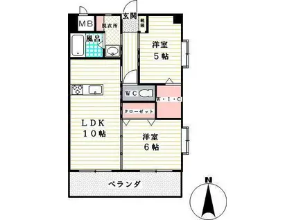 アンジェロ(2LDK/1階)の間取り写真