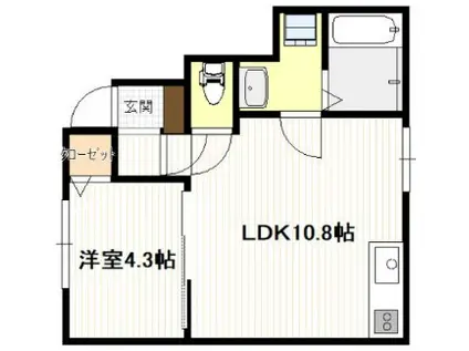 ギア5宮島口(1LDK/1階)の間取り写真