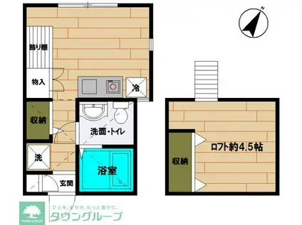 ピュアアクアI(ワンルーム/1階)の間取り写真