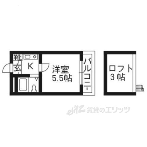 ヨーロピアン3番館(ワンルーム/1階)の間取り写真