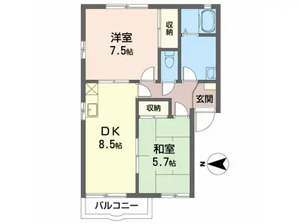 ディアス大谷(2DK/2階)の間取り写真