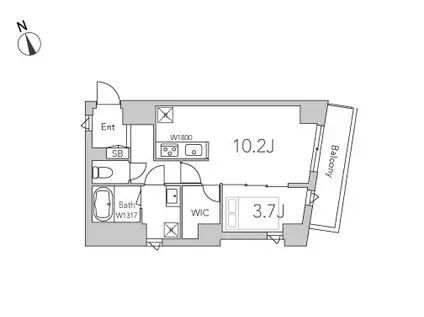 SUN CREST 砧(1LDK/4階)の間取り写真