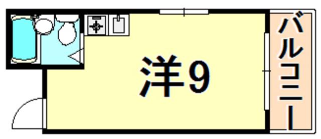 コーポU(ワンルーム/3階)の間取り写真