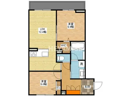 シャーメゾンピースベル(2LDK/3階)の間取り写真