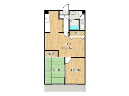 モモちゃんヒルズ和泉(2LDK/7階)の間取り写真