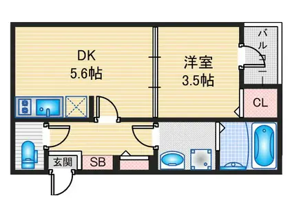 ハーモニーテラス御器所II(1DK/2階)の間取り写真