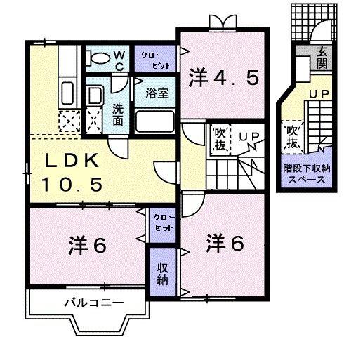 オクターヴ(3LDK/2階)の間取り写真