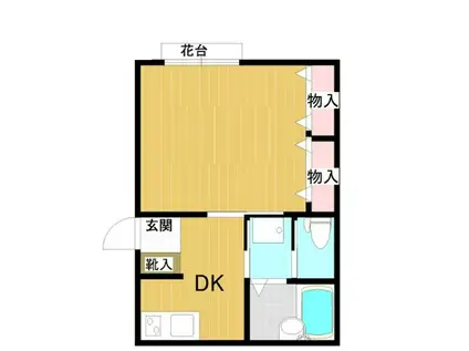 ニッケンコーポC(1DK/2階)の間取り写真