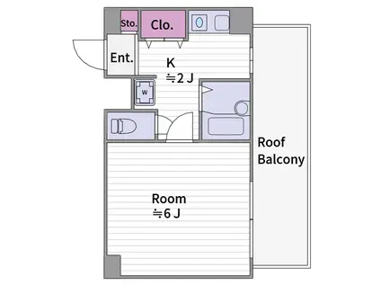 パセオ・カイテ(1K/4階)の間取り写真