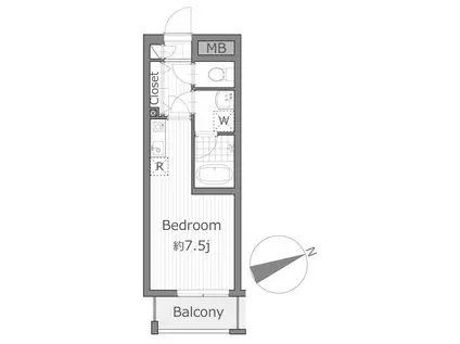 レジオン緑園都市(ワンルーム/3階)の間取り写真