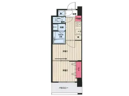 NO.102 CLUB ORIENT(2K/13階)の間取り写真