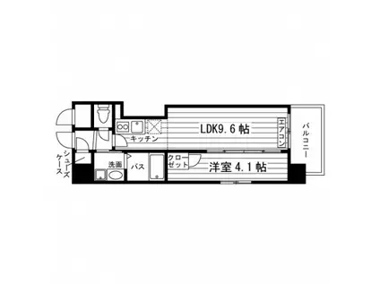 UNITOWER鹿児島中央(1LDK/5階)の間取り写真