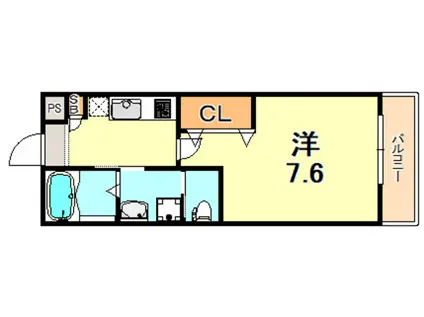 ワコーレヴィータ垂水坂上4丁目(1K/2階)の間取り写真