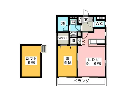 グランディア(1LDK/1階)の間取り写真