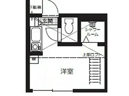 アヴァンティ高田馬場(ワンルーム/1階)の間取り写真
