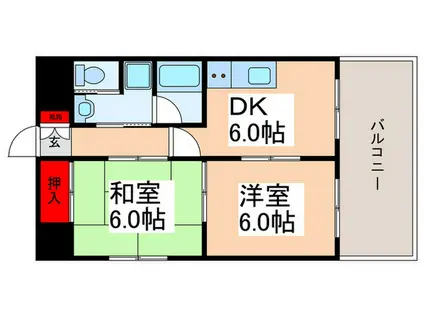 ナカヤマビル(2DK/4階)の間取り写真