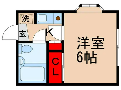SUN POCKET(1K/2階)の間取り写真