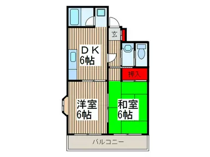 シティパル(2DK/4階)の間取り写真