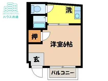 ビジュールOK(1K/1階)の間取り写真