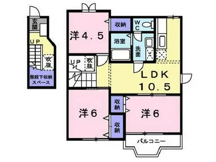 サンライズ21(3LDK/2階)の間取り写真